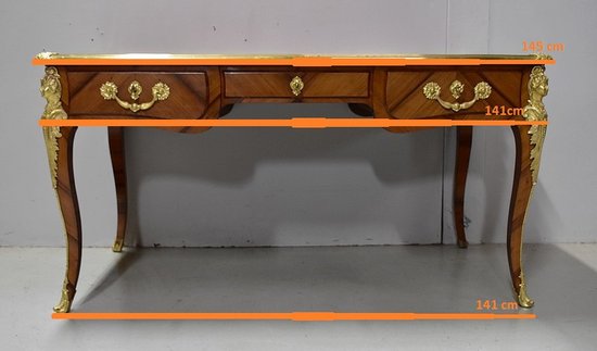 Bureau d’Apparat en Placage de Bois de Rose, style Louis XV - XIXe