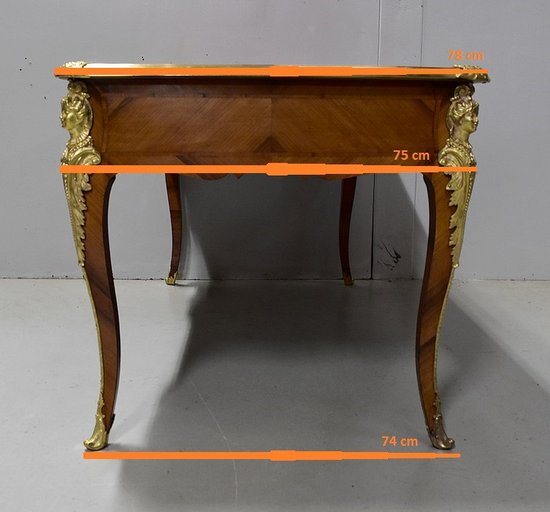 Bureau d’Apparat en Placage de Bois de Rose, style Louis XV - XIXe