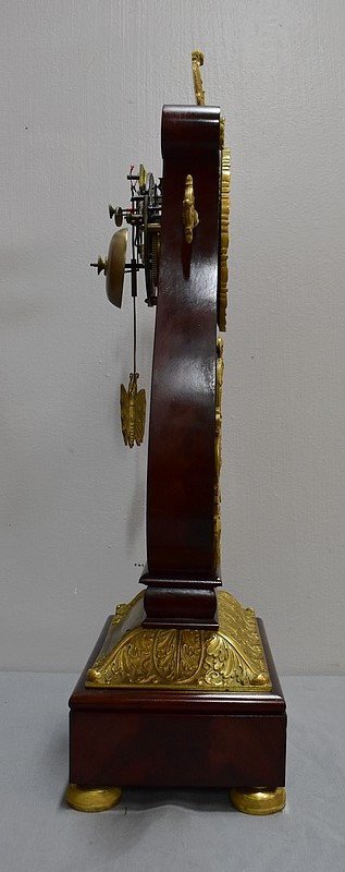 Mahogany and Gilt Bronze Lyre Pendulum, Empire Period - Early 19th Century