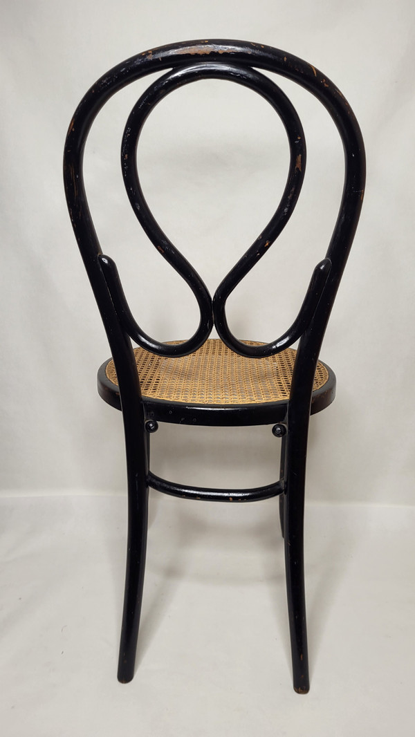 Coppia di sedie Omega in legno curvato Art Nouveau, annerito