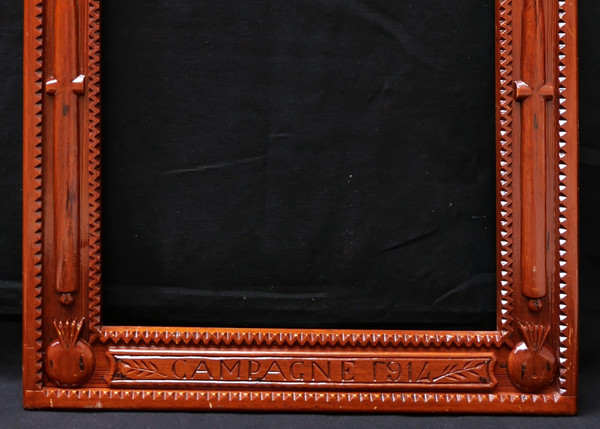 Patriotic frame in carved pitchpin