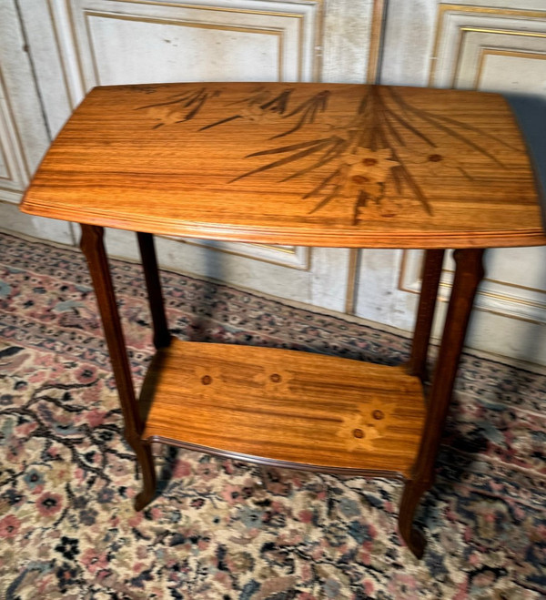 Art Nouveau Table In Gallé Japanese Marquetry
