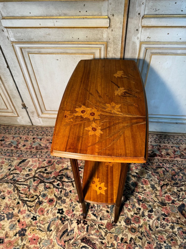 Art Nouveau Table In Gallé Japanese Marquetry
