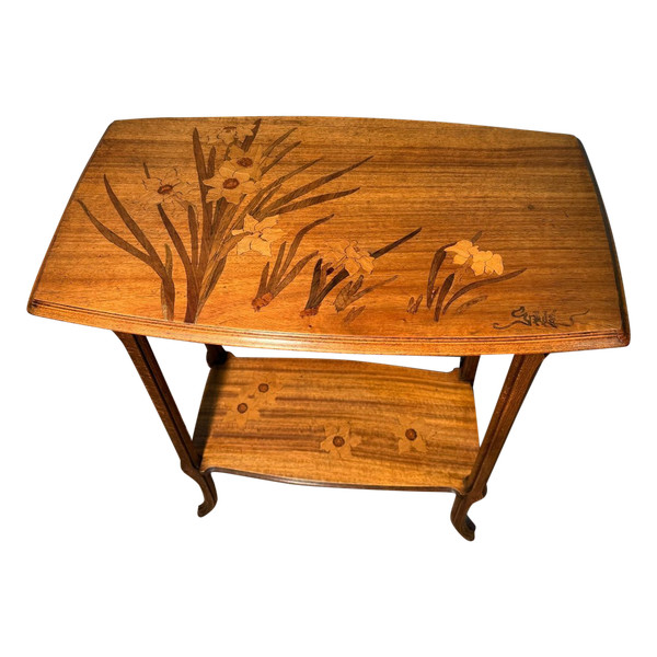 Art Nouveau Table In Gallé Japanese Marquetry