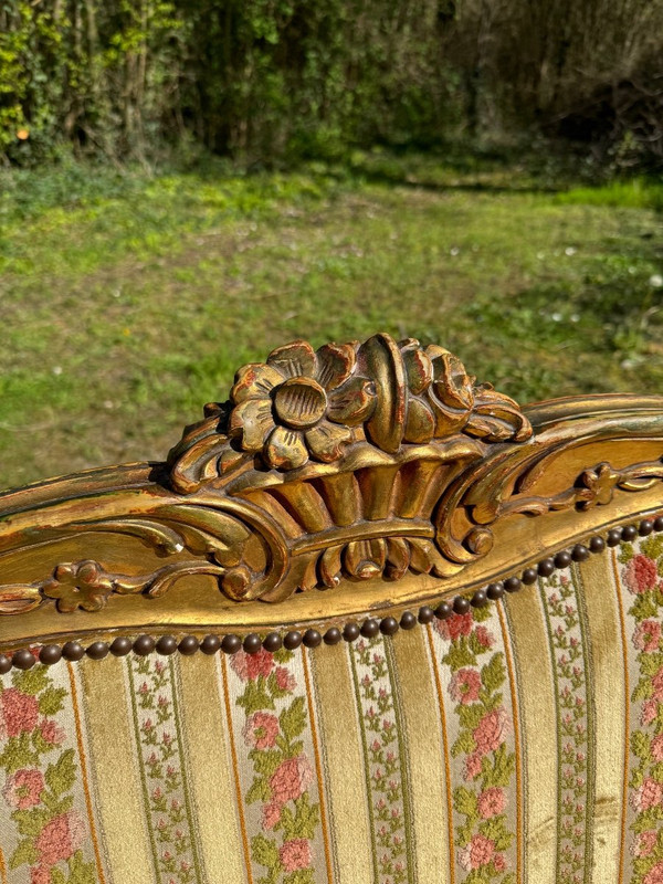 Large Napoleon 3 Sofa In Golden Wood