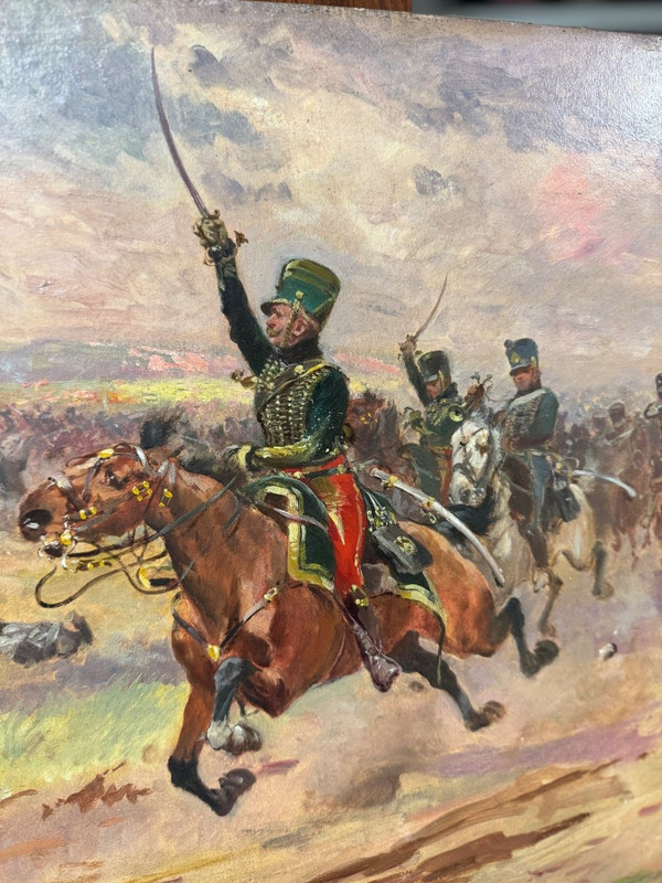 Painting The Hussars By Henri Dupray 1841-1909