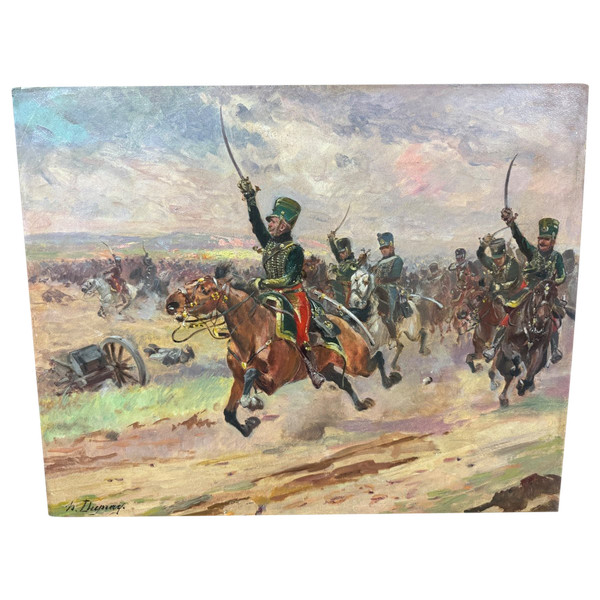 Painting The Hussars By Henri Dupray 1841-1909