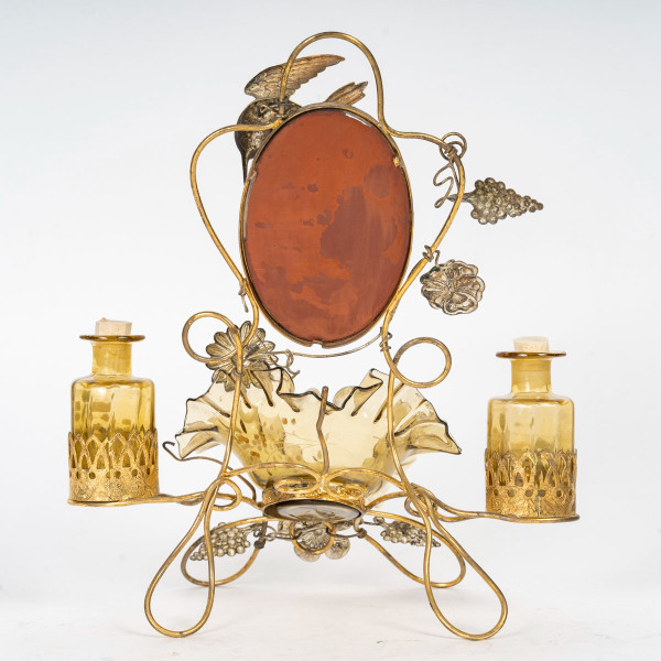 Une Coiffeuse En verre émaillé Et Bronze Doré Fin XIXème Siècle 