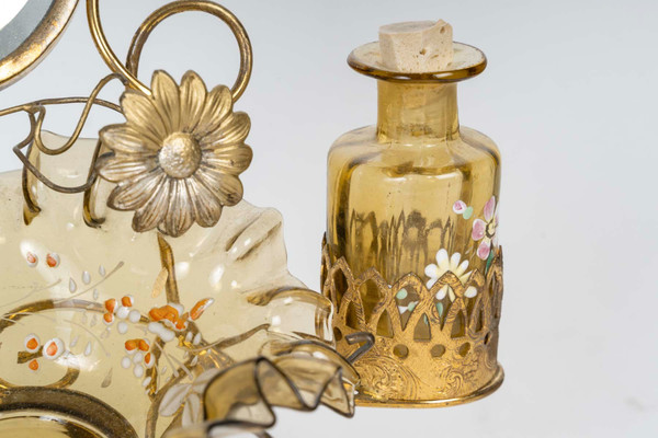 Une Coiffeuse En verre émaillé Et Bronze Doré Fin XIXème Siècle 