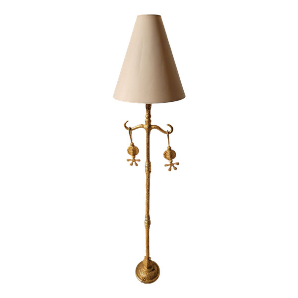 Lampadaire en métal doré signé Nicolas de Waël pour Fondica.