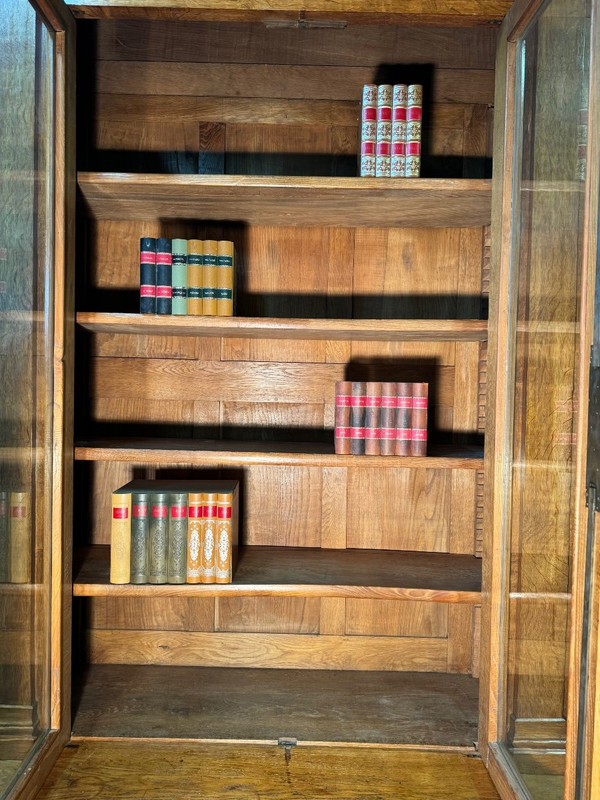 Grande libreria in rovere biondo del XIX secolo