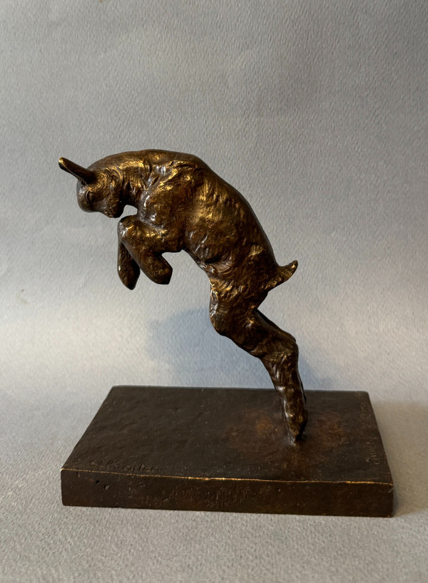 Paul Silvestre ' Leaping goat ' Bronze ArtDeco by Susse frères