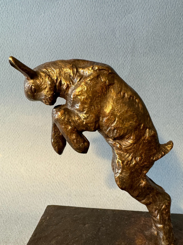 Paul Silvestre ' Leaping goat ' Bronze ArtDeco by Susse frères