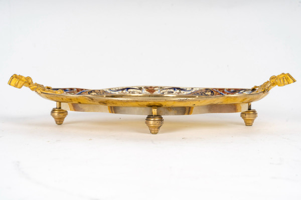 Coppa in bronzo cloisonné, fine XIX secolo