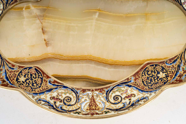 Coppa in bronzo cloisonné, fine XIX secolo
