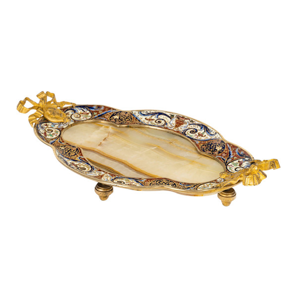 Coppa in bronzo cloisonné, fine XIX secolo