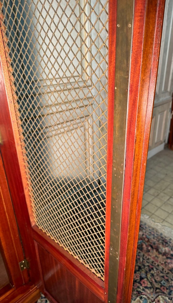 Bibliothèque Empire En Acajou Et Bronzes 19 Eme