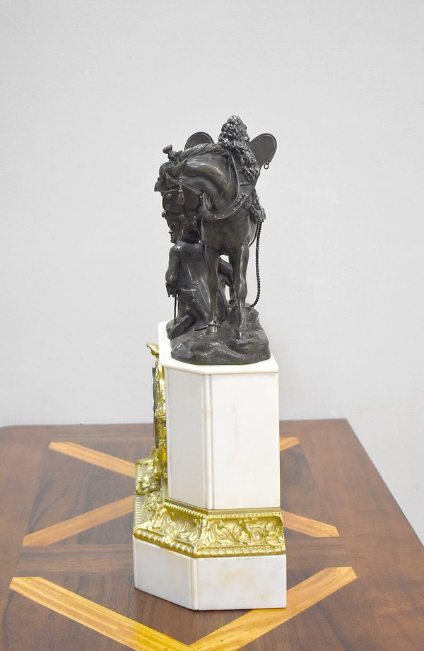 Marble and bronze clock by Théodore GECHTER - 19th century