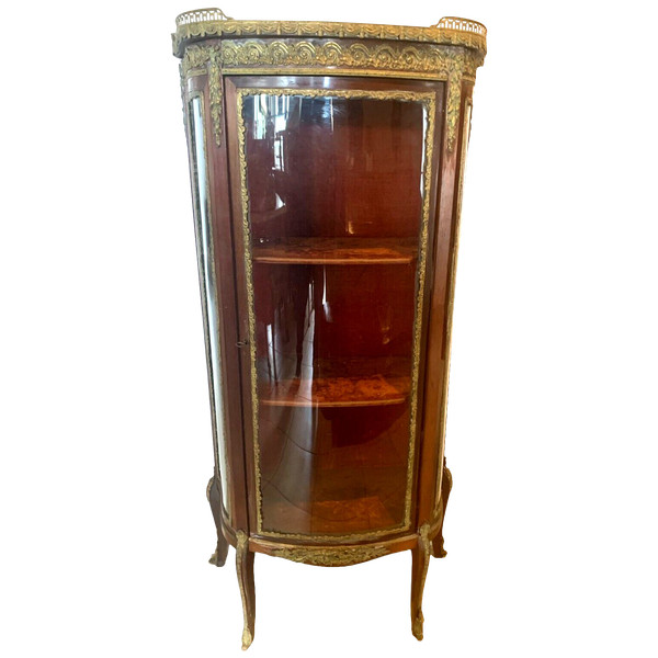 Vitrine Napoléon III En Acajou Et Bronze Ciselé XX Siècle