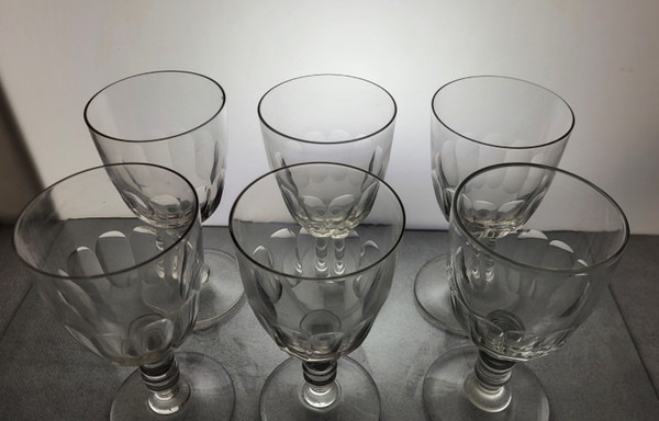 6 Bicchieri da vino/acqua a gondola XIX secolo