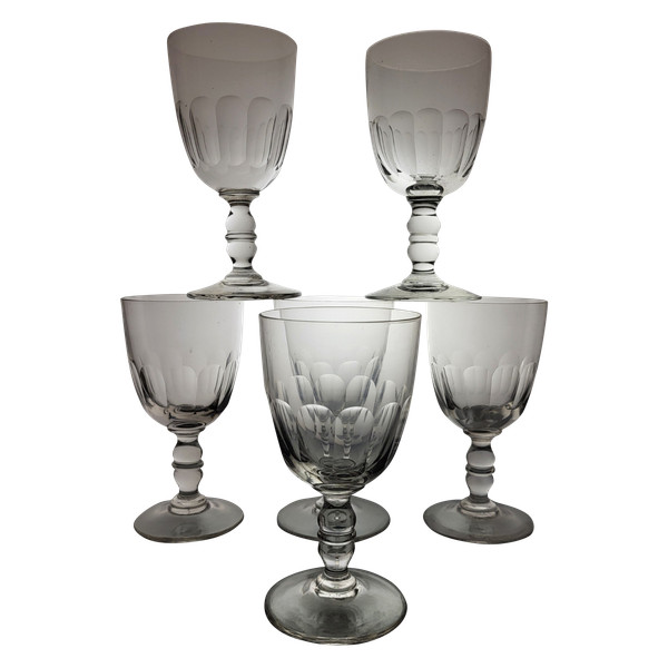 6 Bicchieri da vino/acqua a gondola XIX secolo