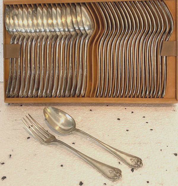 Louis XV style silver-plated household set XX century