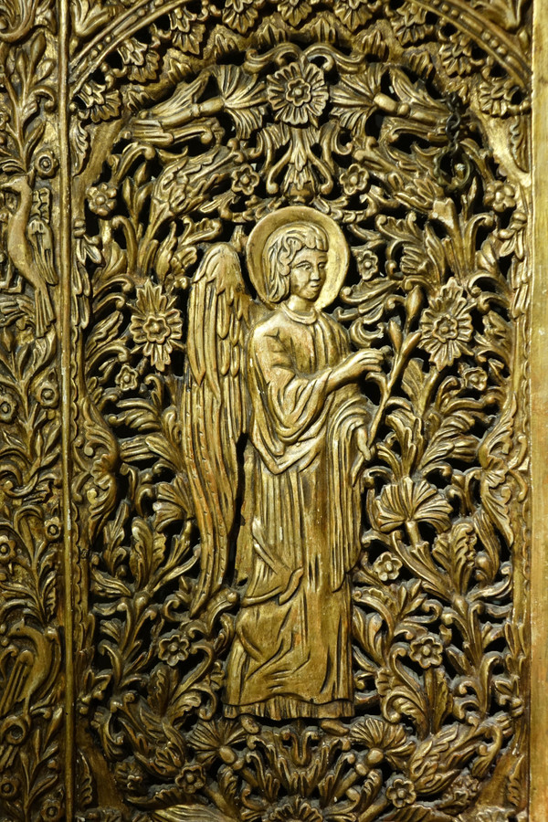 Gilded wood iconostasis door, Central Europe, 19th c.