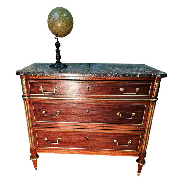 Petite Commode D époque Louis XVI En Acajou 18 ème