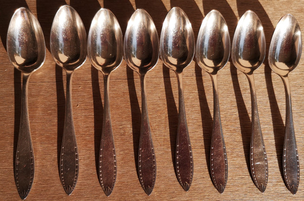 8 cuillères à café/dessert en métal argenté modèle Albatros orfèvrerie Christofle
