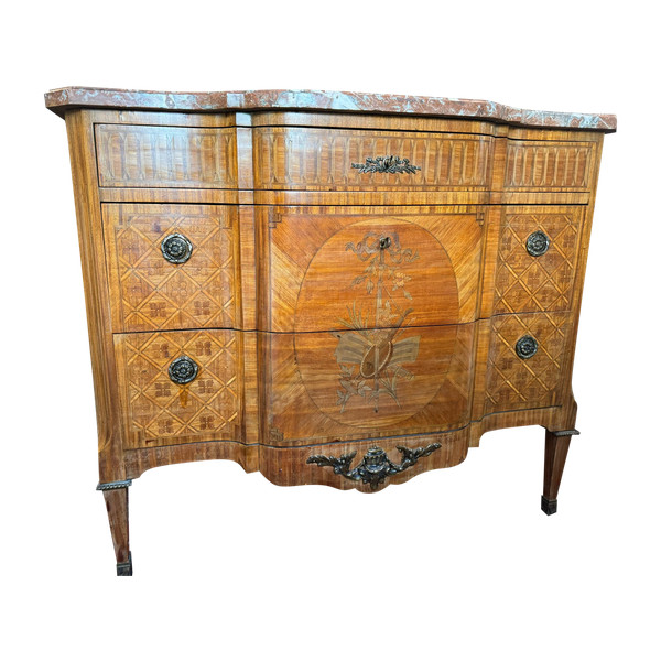 COMMODE A RESSAUT CENTRAL EPOQUE LOUIS XVI