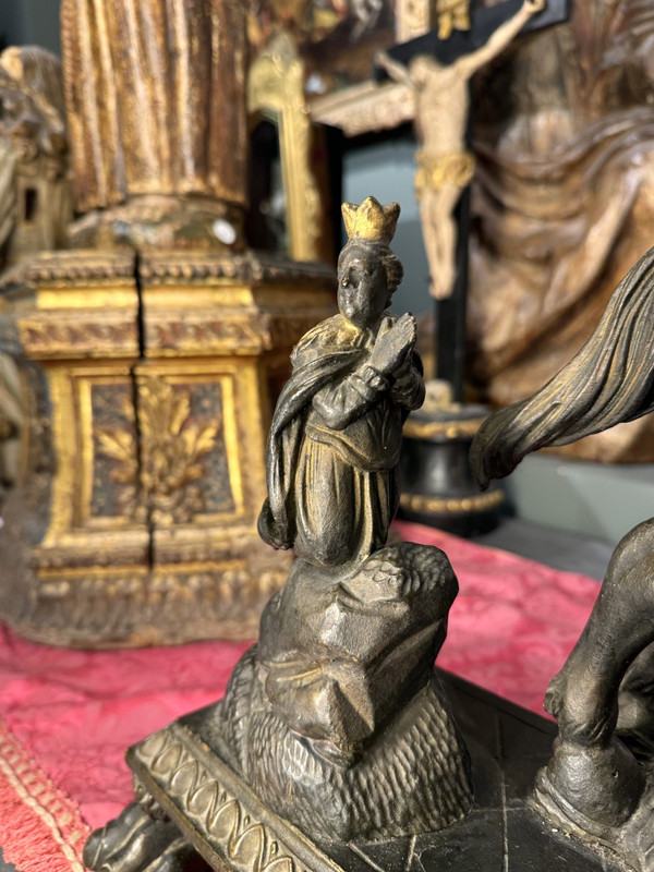 Scultura di San Giorgio e il drago - XVII secolo