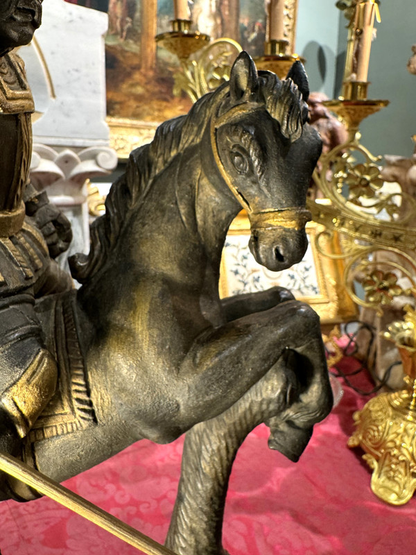 Scultura di San Giorgio e il drago - XVII secolo