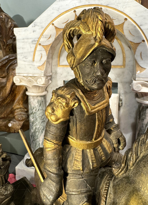 Scultura di San Giorgio e il drago - XVII secolo
