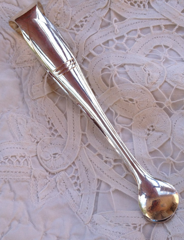 Pince à glaçons en métal argenté modèle Albi orfèvrerie Christofle