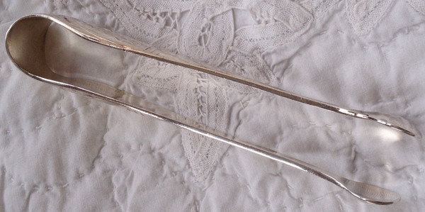 Pince à glaçons en métal argenté modèle Albi orfèvrerie Christofle