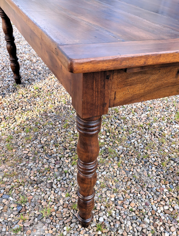 table de ferme ou pour cuisine en noyer blond massif fin 19ème