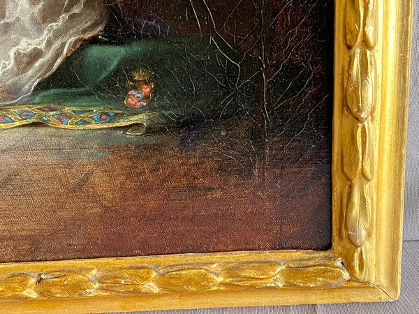 Öl auf Leinwand Porträt Mutter mit Kind XIX.