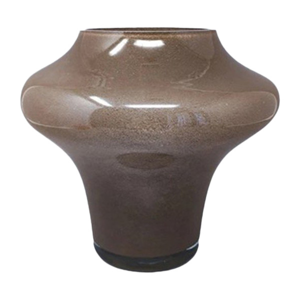 1970er Jahre Wunderschöne beigefarbene Vase aus Muranoglas von Dogi. Hergestellt in Italien