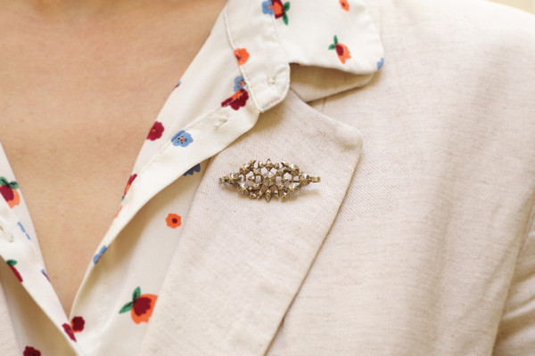 Broche Arlésienne ancienne en argent, broche ancienne, XIXe siècle, bijoux régionaux, Arles