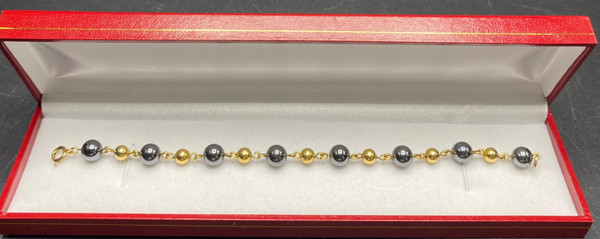 Bracciale placcato oro e onice