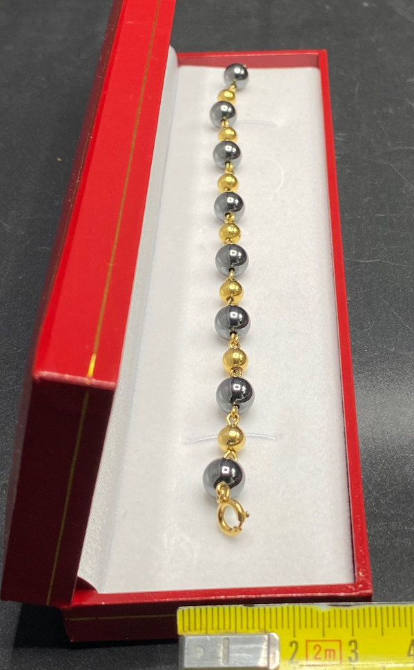 Bracciale placcato oro e onice