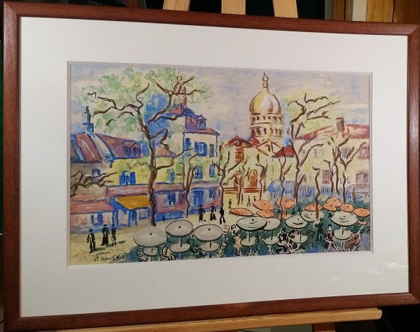 Anne FRANÇAIS (1909-1995), Original Mischtechnik, signiert - Montmartre, Paris, Sacré-Coeur