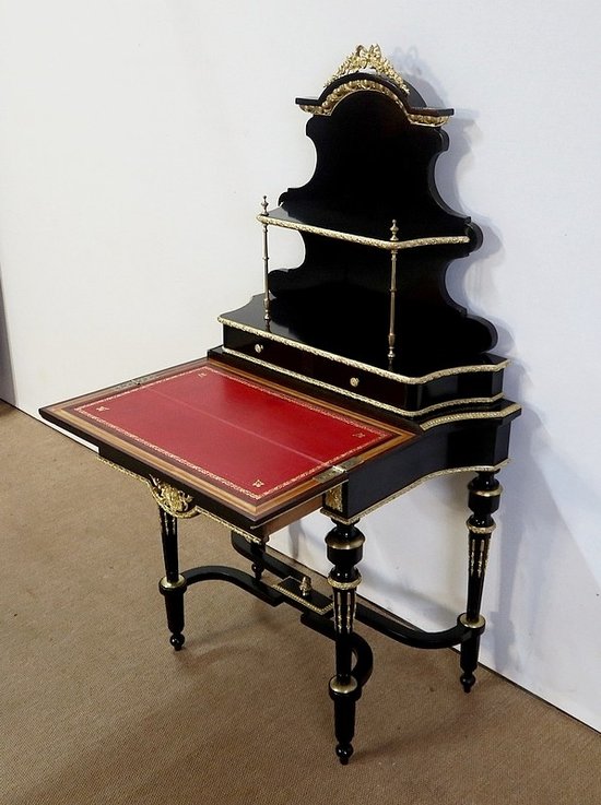  Petit Bureau de Dame en Poirier noirci, époque Napoléon III – Milieu XIXe 