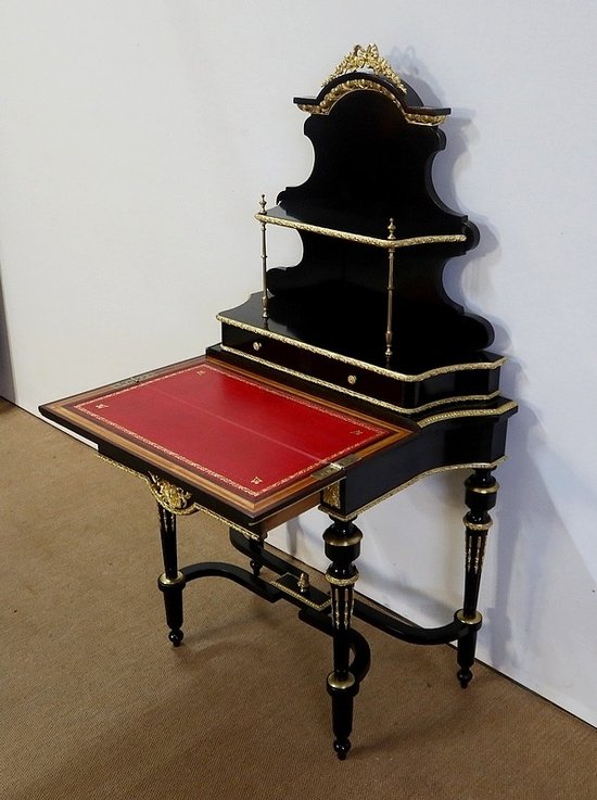  Petit Bureau de Dame en Poirier noirci, époque Napoléon III – Milieu XIXe 