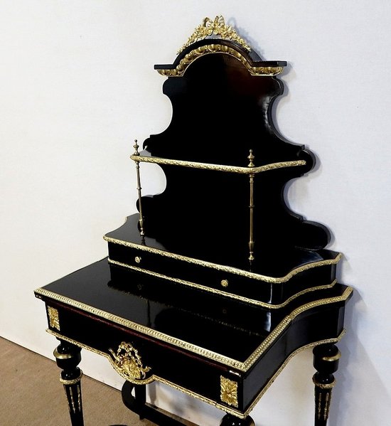  Petit Bureau de Dame en Poirier noirci, époque Napoléon III – Milieu XIXe 