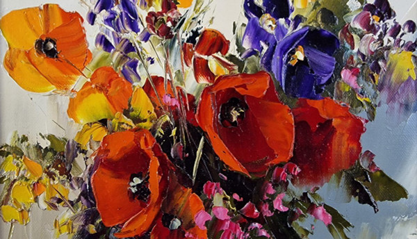 Michel VÉZINET (né en 1957), Huile/toile d'origine, signée - Fleur, Bouquet, Nature Morte, Vase
