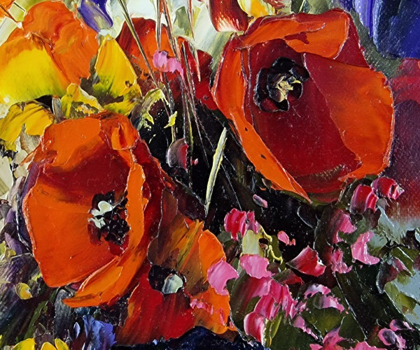 Michel VÉZINET (né en 1957), Huile/toile d'origine, signée - Fleur, Bouquet, Nature Morte, Vase