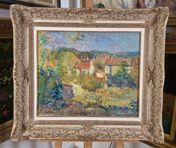 Jacques GAUTHERIN (1929-1997), Original Öl/Leinwand, signiert – Garten, Haus, Impressionismus