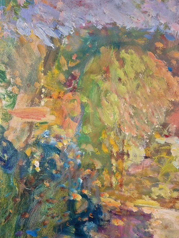 Jacques GAUTHERIN (1929-1997), Original Öl/Leinwand, signiert – Garten, Haus, Impressionismus
