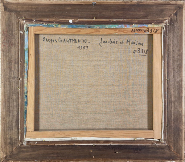 Jacques GAUTHERIN (1929-1997), Original Öl/Leinwand, signiert – Garten, Haus, Impressionismus